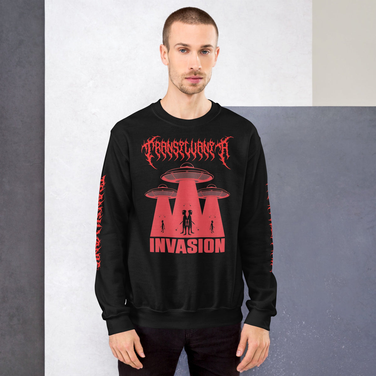UFO Invasion Sweatshirt – Gothic Fashion for Sci-Fi Enthusiasts